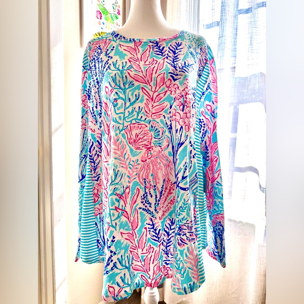 Rezobay Resort Luxury Wear Vibrant Plus Size Beachy Vacay Top NWT
